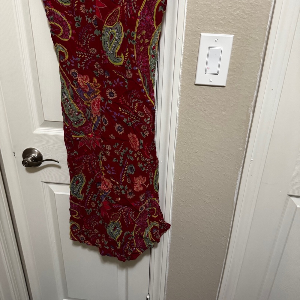 Vintage Elegant Paisley Red Dress - Picture 8 of 8